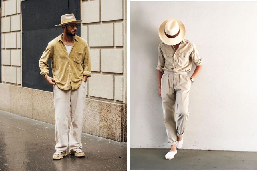 Phong cách hipster nam đội mũ fedora đơn giản